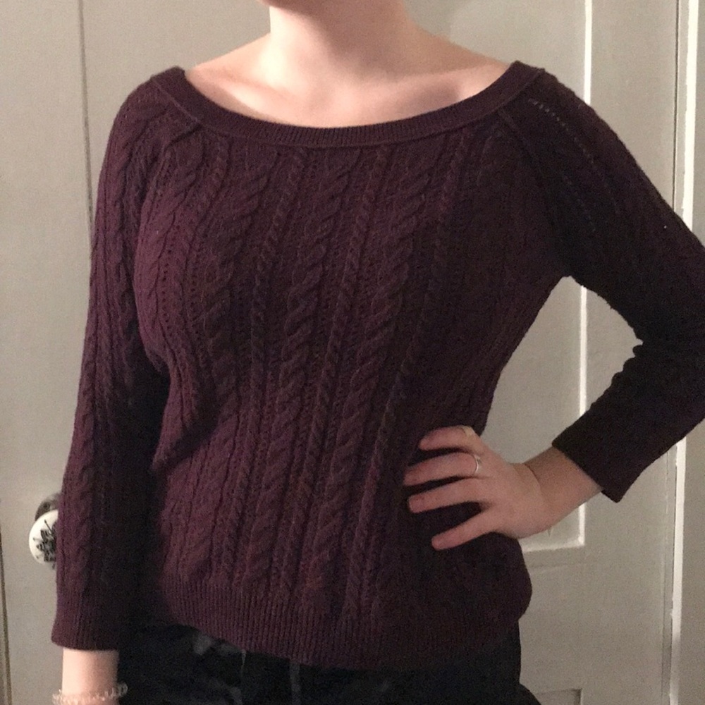 Dark burgundy AEO sweater